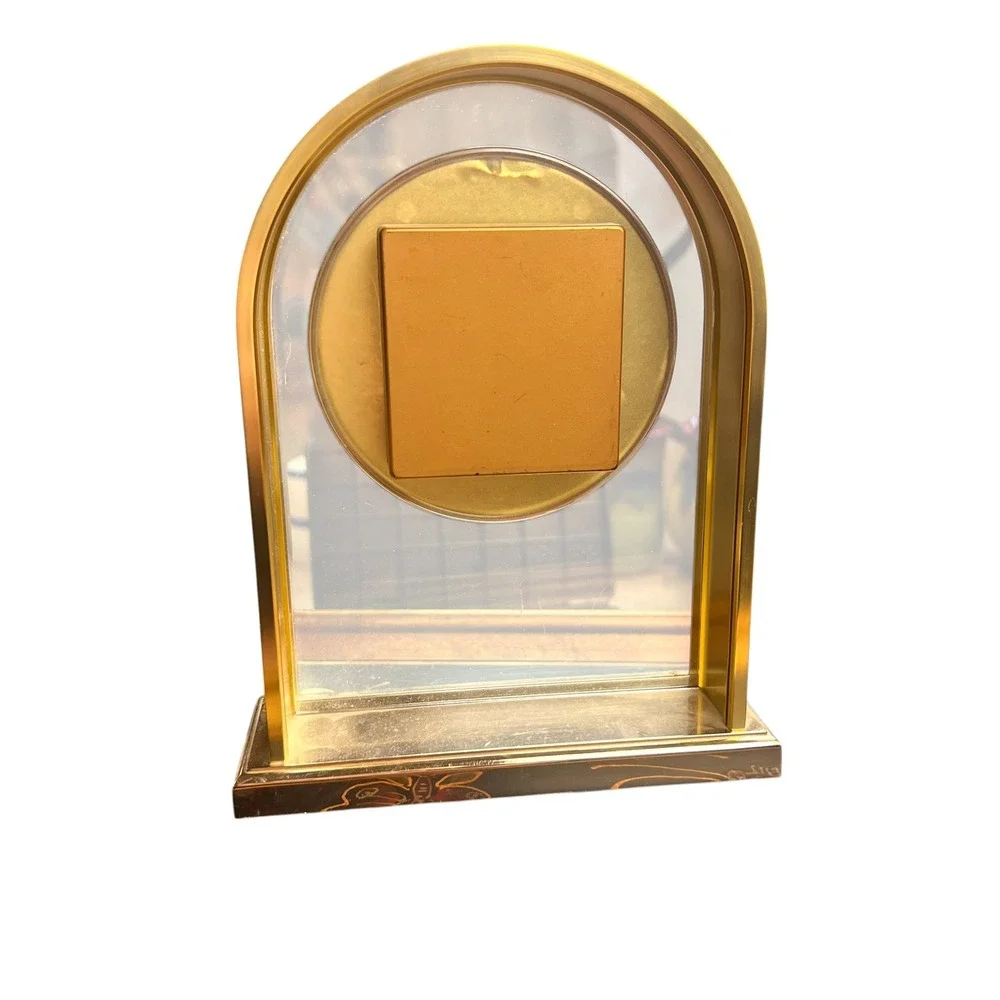 Howard Miller Arched Brass Quartz Mantel Clock Roman Numeral Butterfly Base